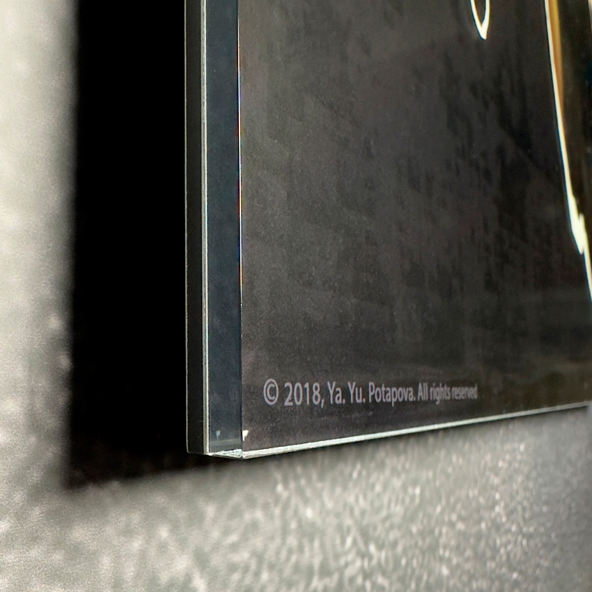 Современная принт-картина Deluxe, абстракция "Новогодняя ночь 3", 50х40 см, стекло