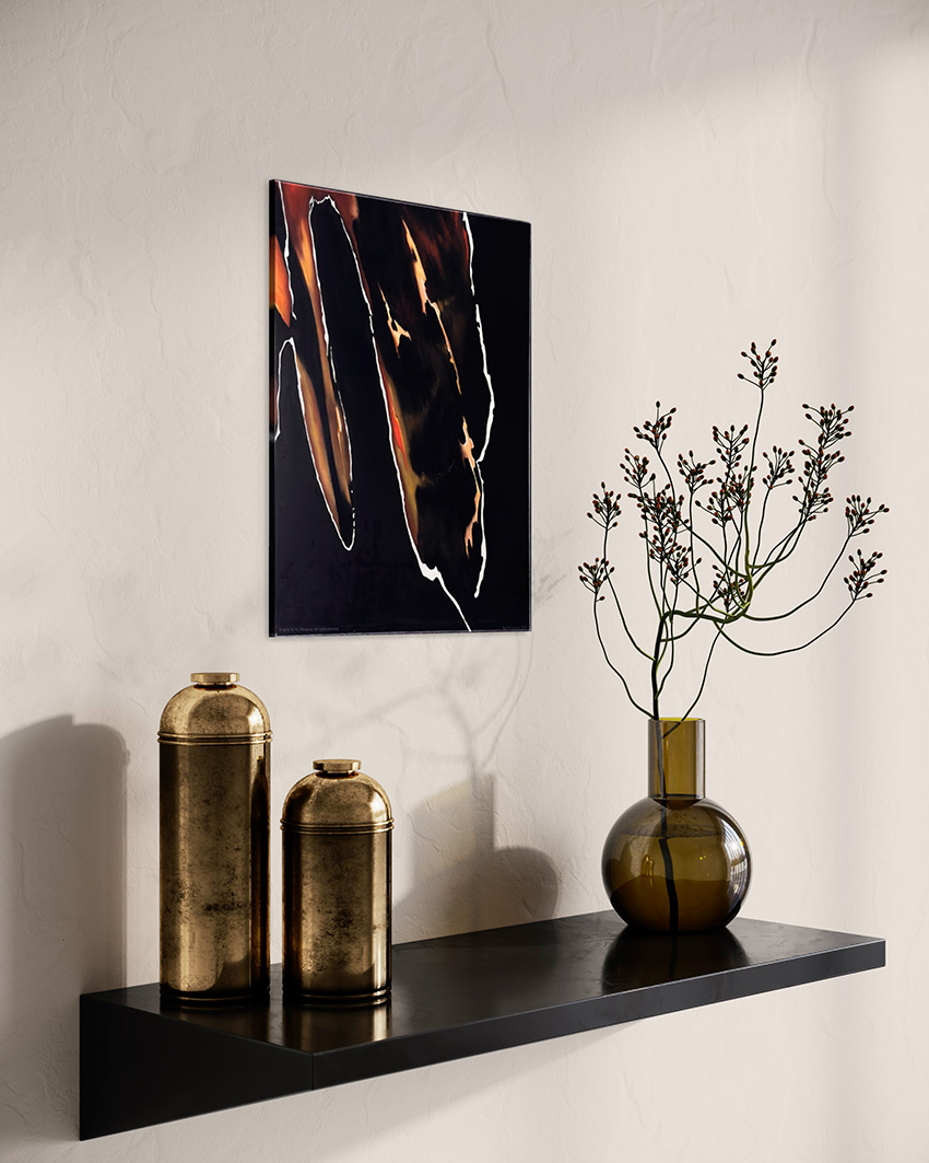 Современная принт-картина Deluxe, абстракция "Новогодняя ночь 3", 50х40 см, стекло