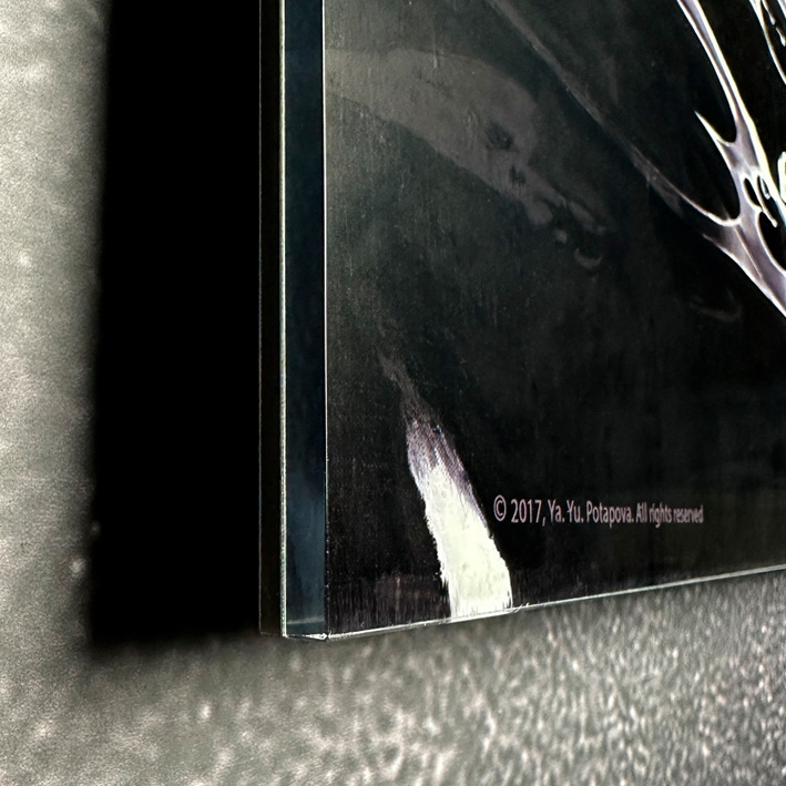 Современная принт-картина Deluxe, абстракция, энергия "Возрождение", 50х50 см, стекло