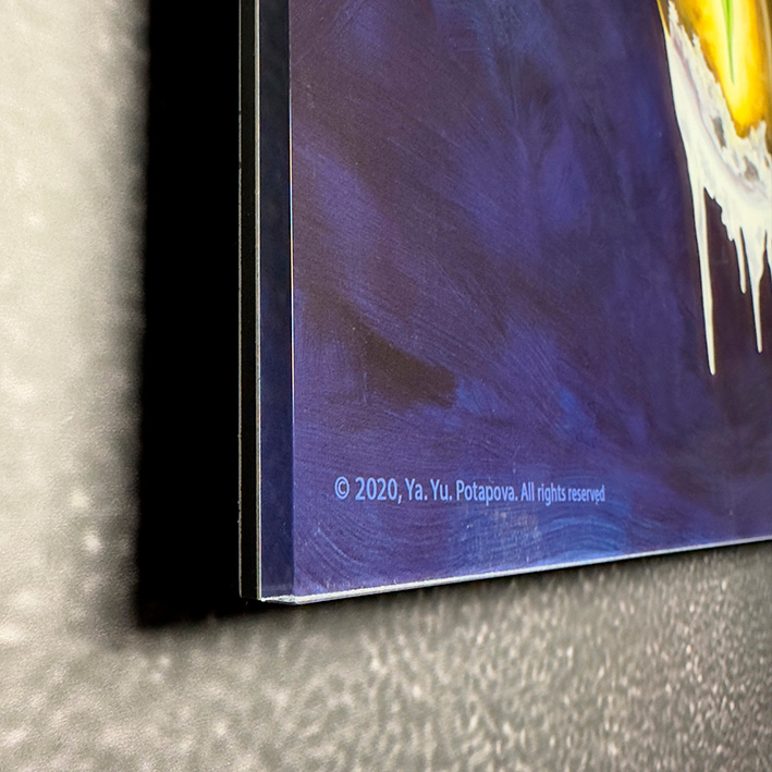 Cовременная принт-картина Deluxe, росток во вселенной "Автопортрет", 50х40 см, стекло