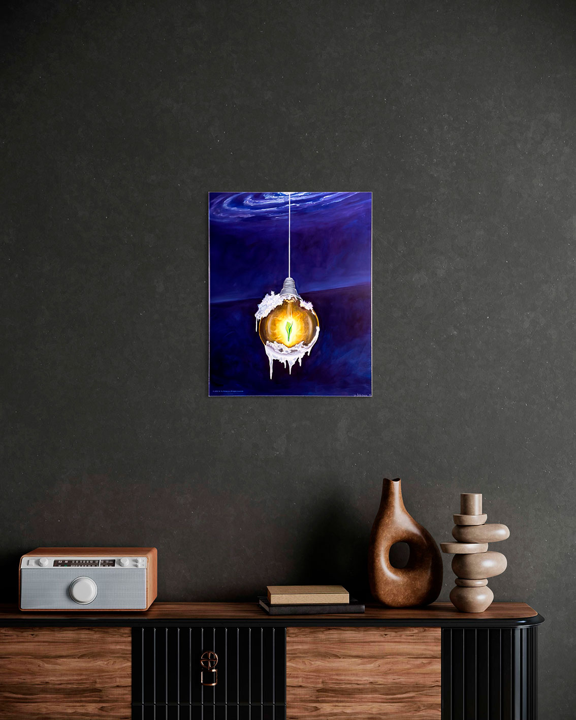 Cовременная принт-картина Deluxe, росток во вселенной "Автопортрет", 50х40 см, стекло