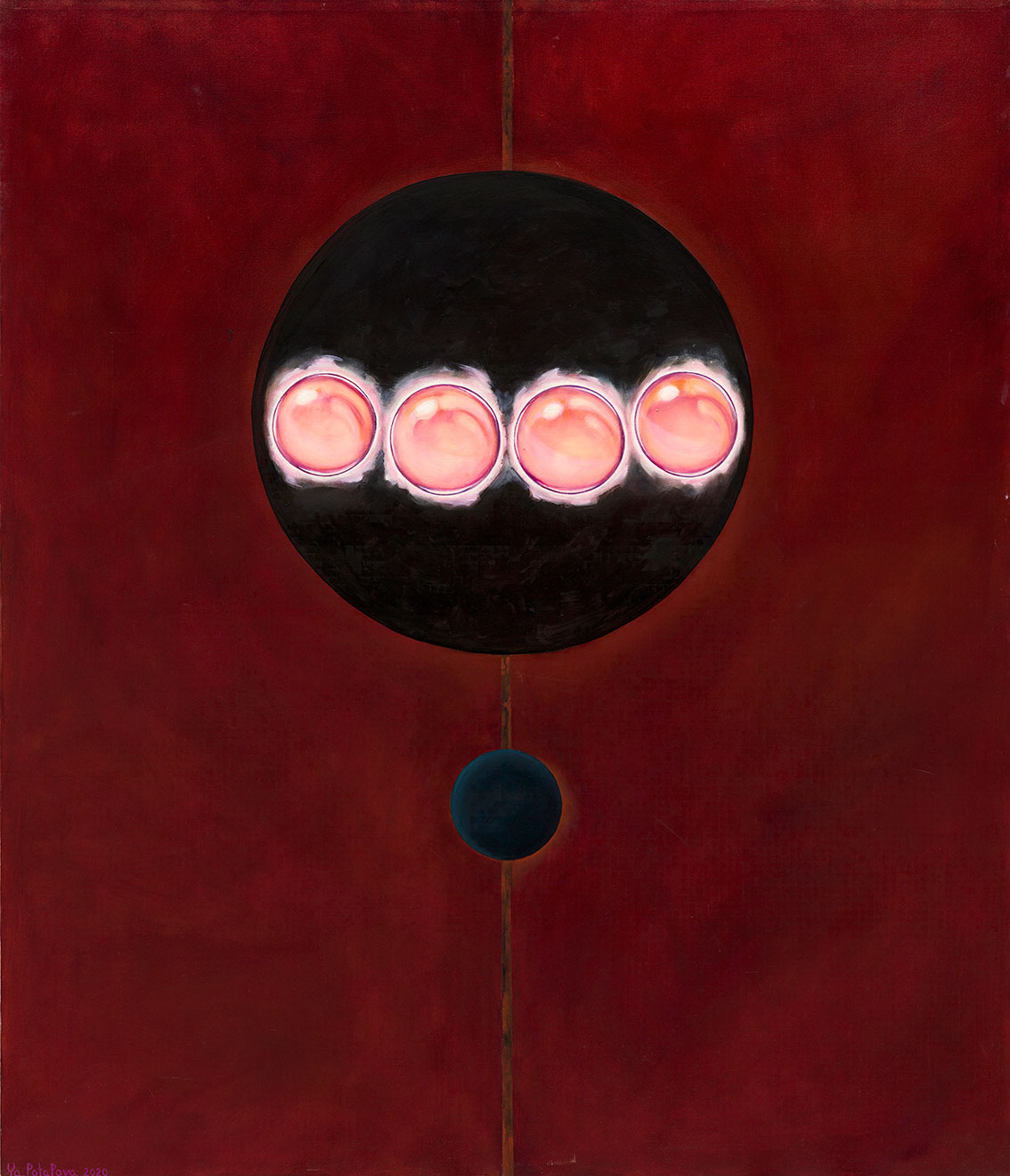 Картина со смыслом, из серии сферы "Коммуникация 2", маслом на холсте 140х120 см, 2020, YAPOTAPOVA