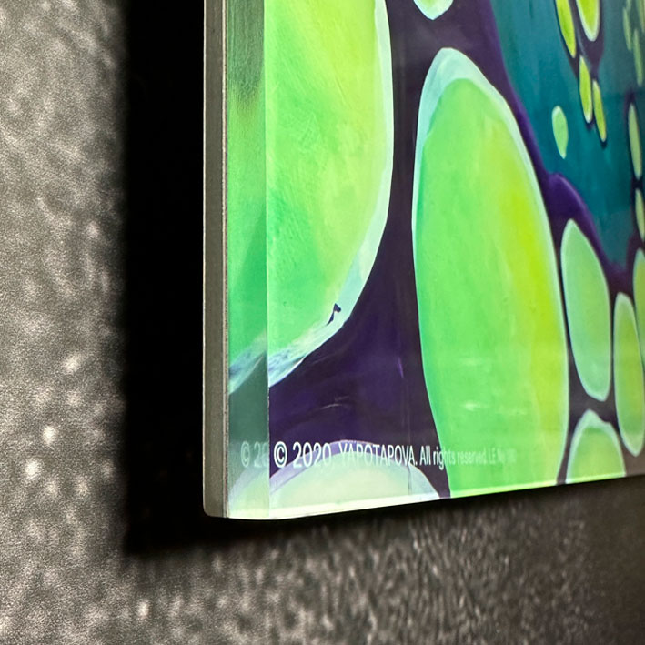 Современная принт-картина Deluxe, абстракция "В потоке 9", 50х50 см, стекло