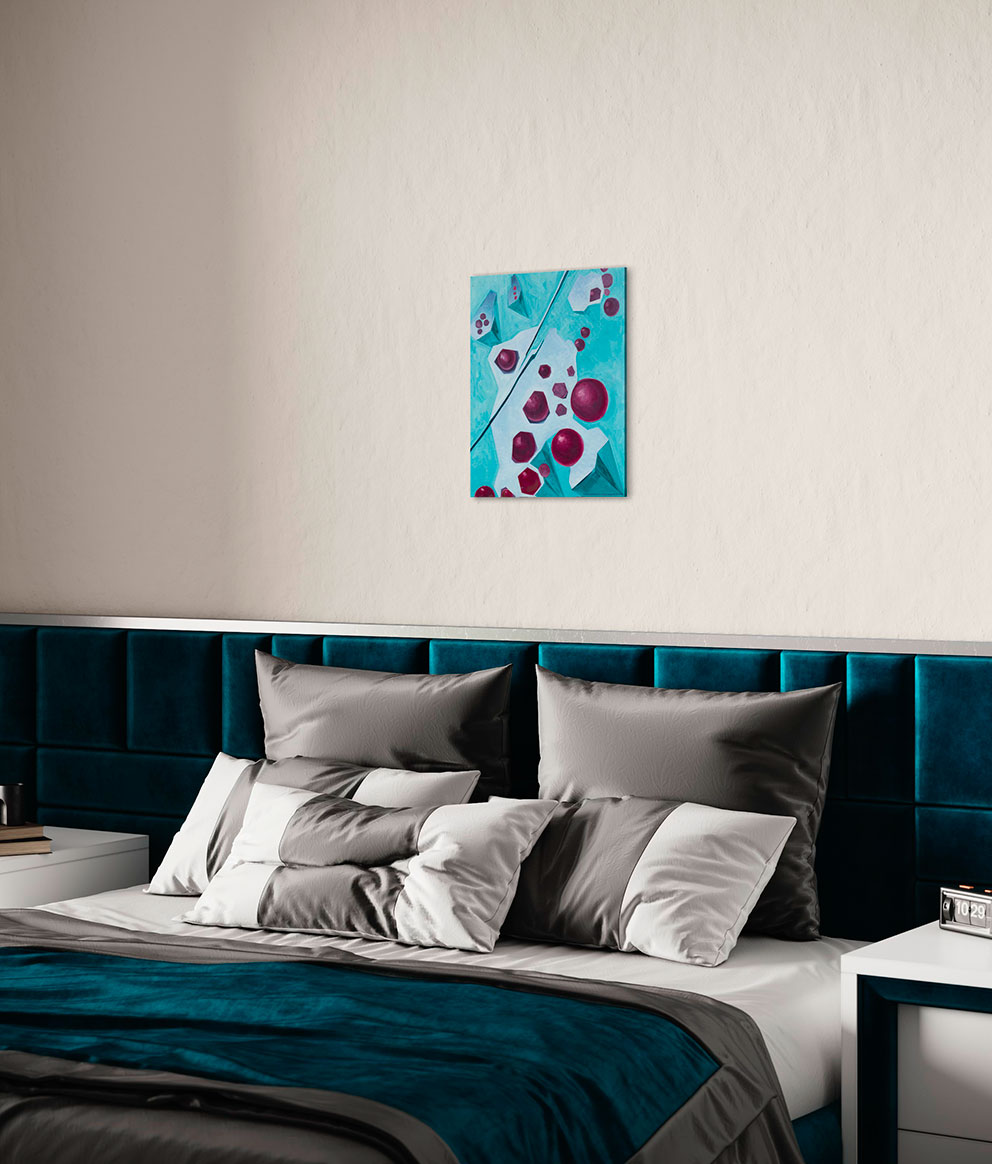 Современная принт-картина Deluxe, абстракция "В потоке 12", 50х40 см, стекло