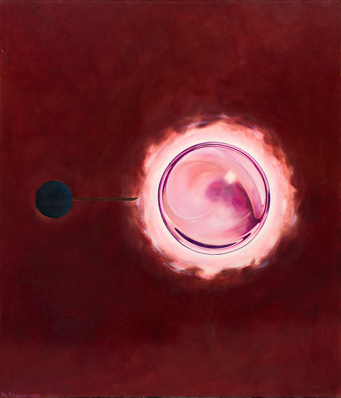 Картина со смыслом, из серии сферы "Коммуникация 1", маслом на холсте 140х120 см, 2020, YAPOTAPOVA