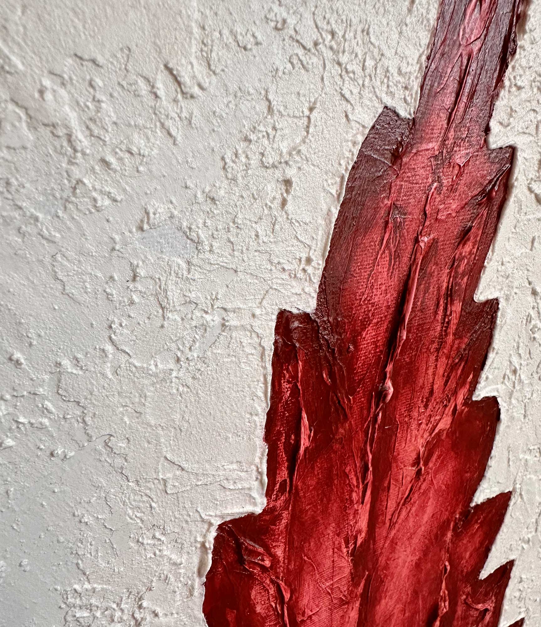 Зимняя фактурная картина листок "Теплый уют", холст 50х40 см, акрил, декор. паста