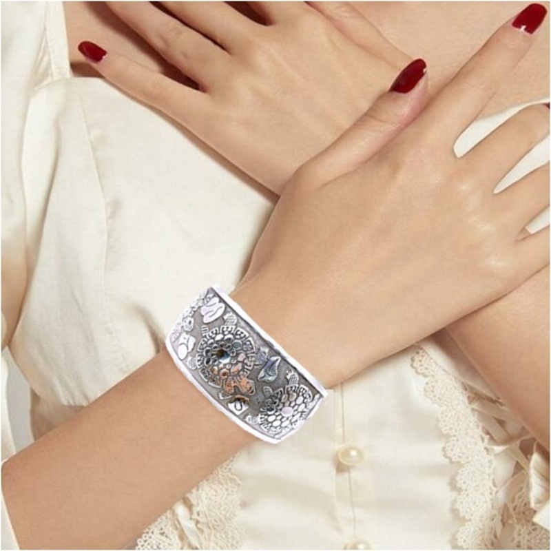 Браслет-манжета античное серебро Tebet Turtle Silver