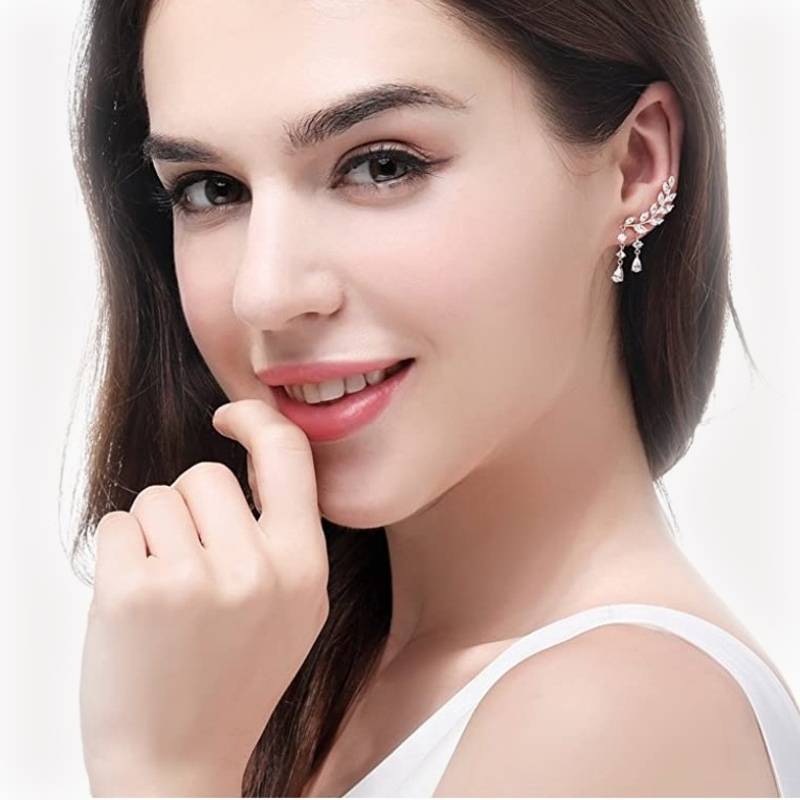 Серьги-пусеты золочёные с кристаллами Dew Drops Gold