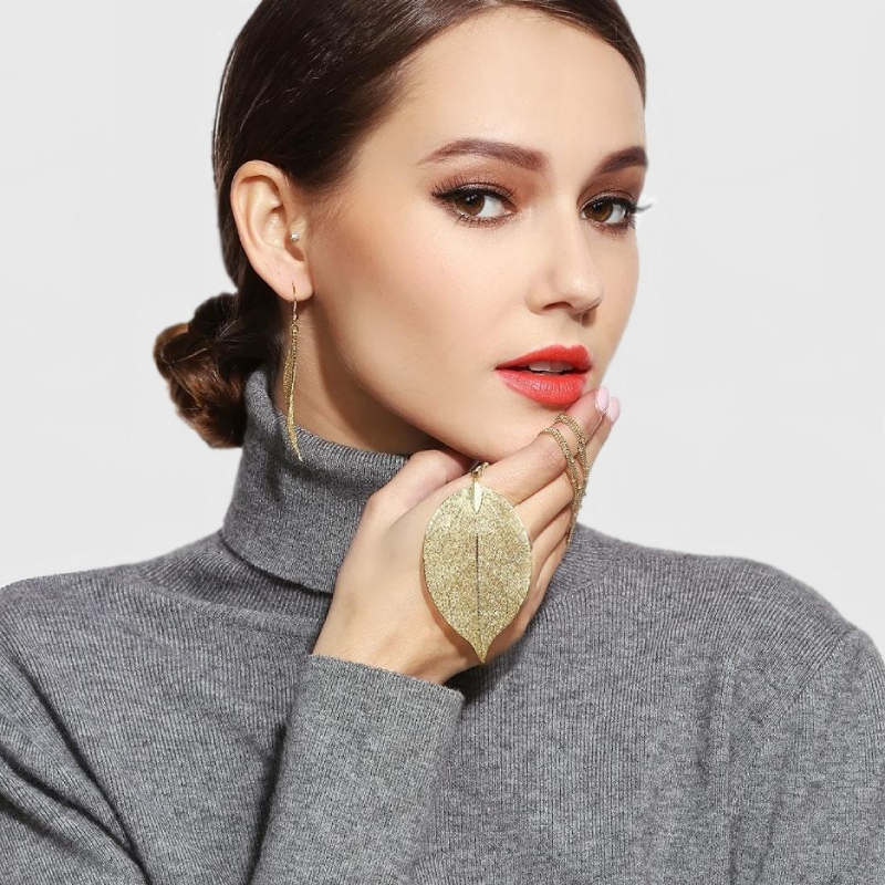 Подвеска золоченая лист сирени Lilac Leaf KC Golg