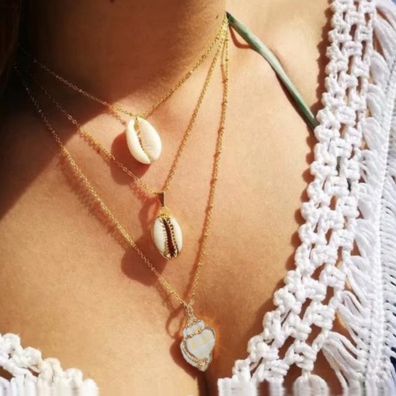 Подвеска золочёная ракушка Shell Gilf Oyster Drill Gold