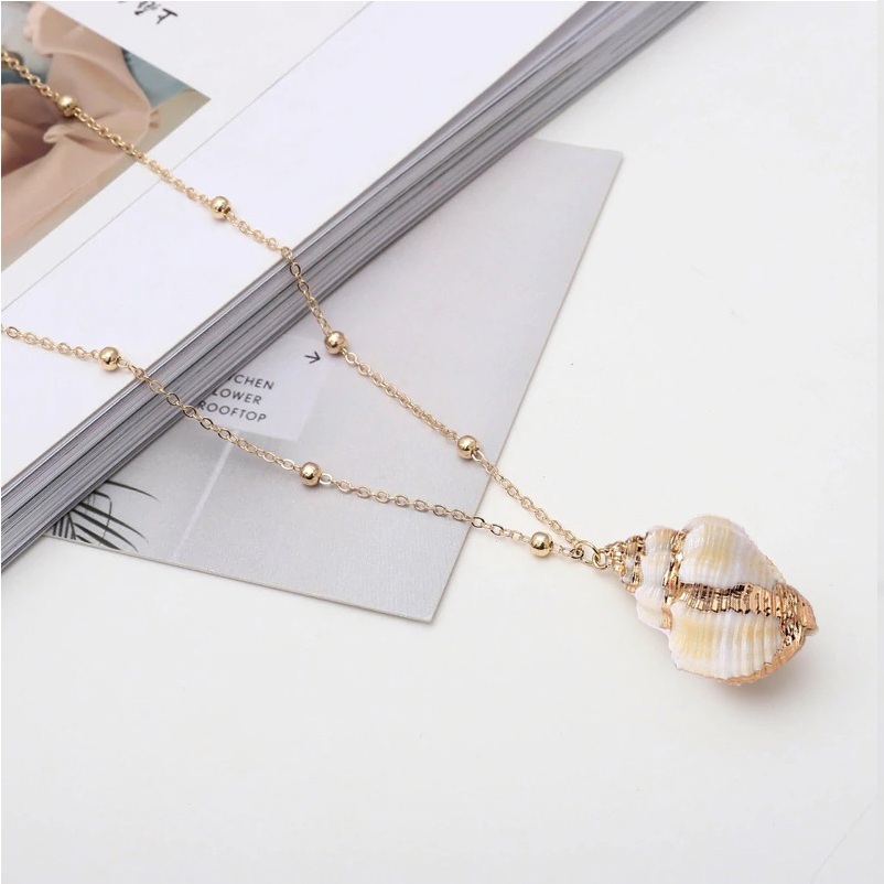 Подвеска золочёная ракушка Shell Gilf Oyster Drill Gold