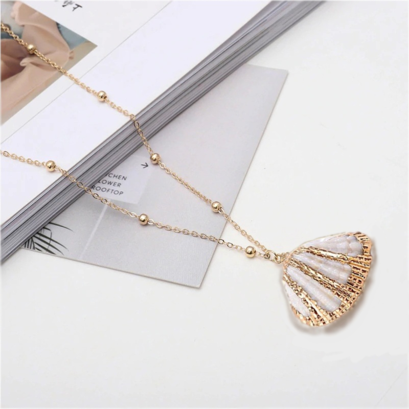 Подвеска золочёная ракушка Shell Cardita Broad Ribbed Gold