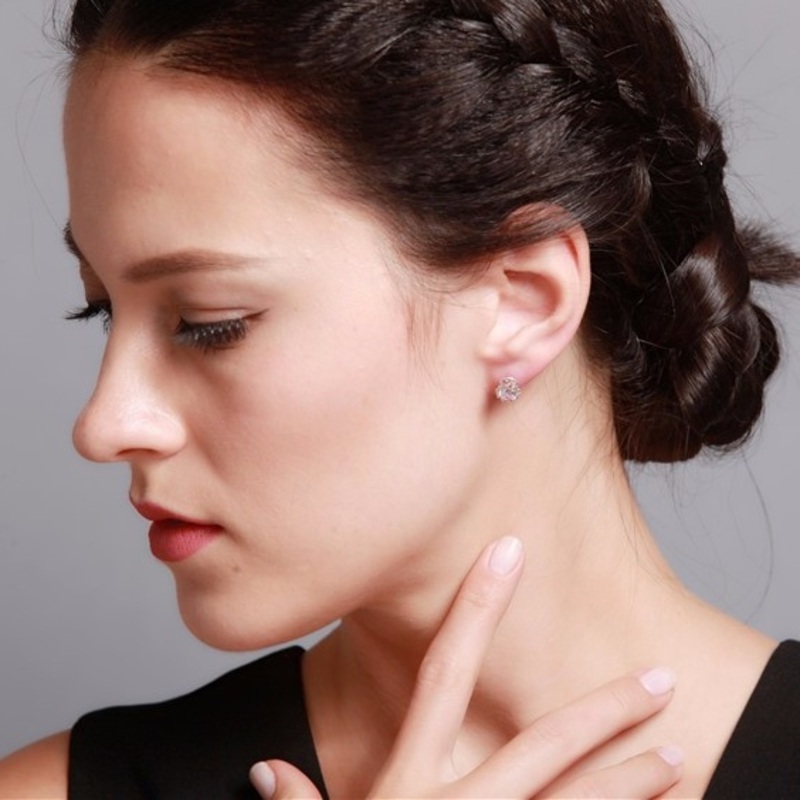 Серьги-пусеты золочёные с кристаллами Crystal Princess Crown Earrings Gold