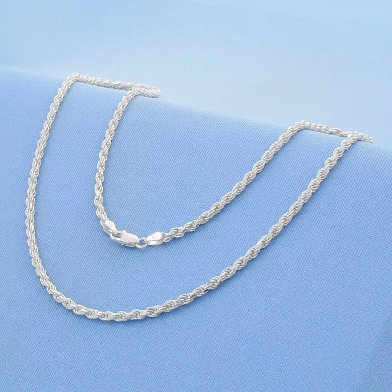 Цепочка серебряная французская веревочка Chain Rope Silver ширина 2 мм длина 60 см.