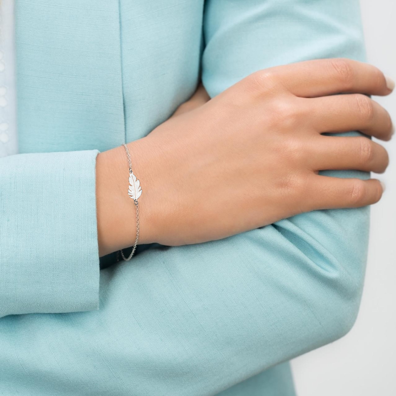 Браслет серебряный птичье пёрышко Bird Feather Silver