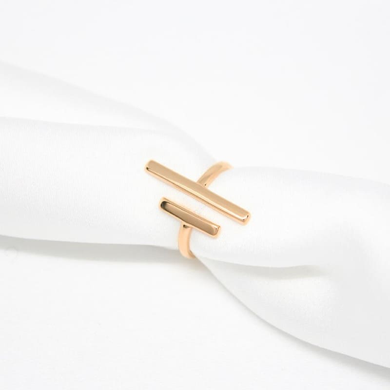 Кольцо регулируемое золочёное Parallel Sticks Ring Rose Gold