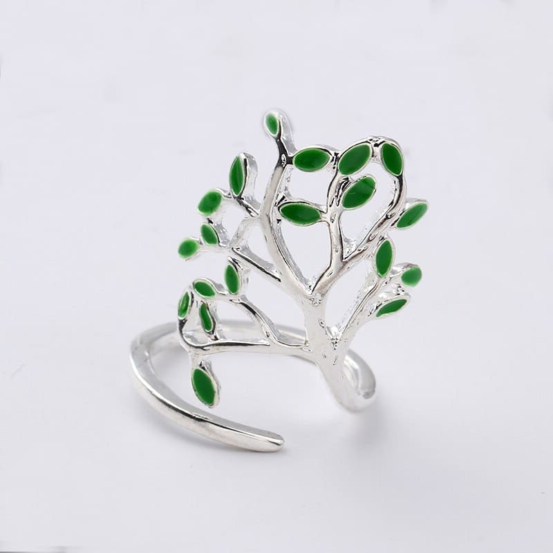 Кольцо регулируемое серебряное Olive Tree of Life Adjustable Ring Silver
