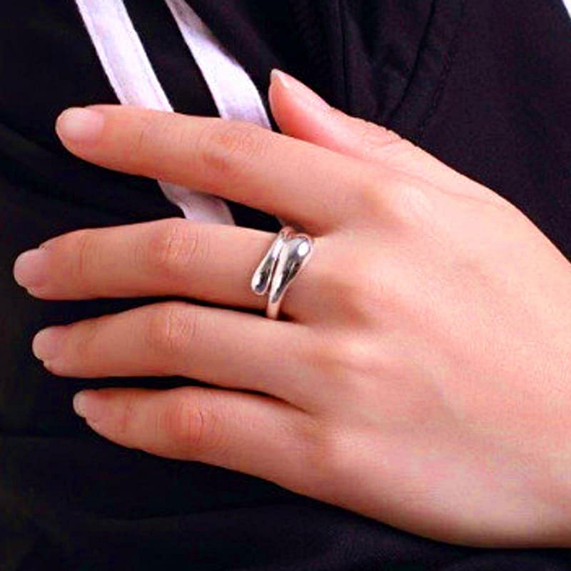 Кольцо регулируемое серебряное Dew Drops Adjustable Ring Silver