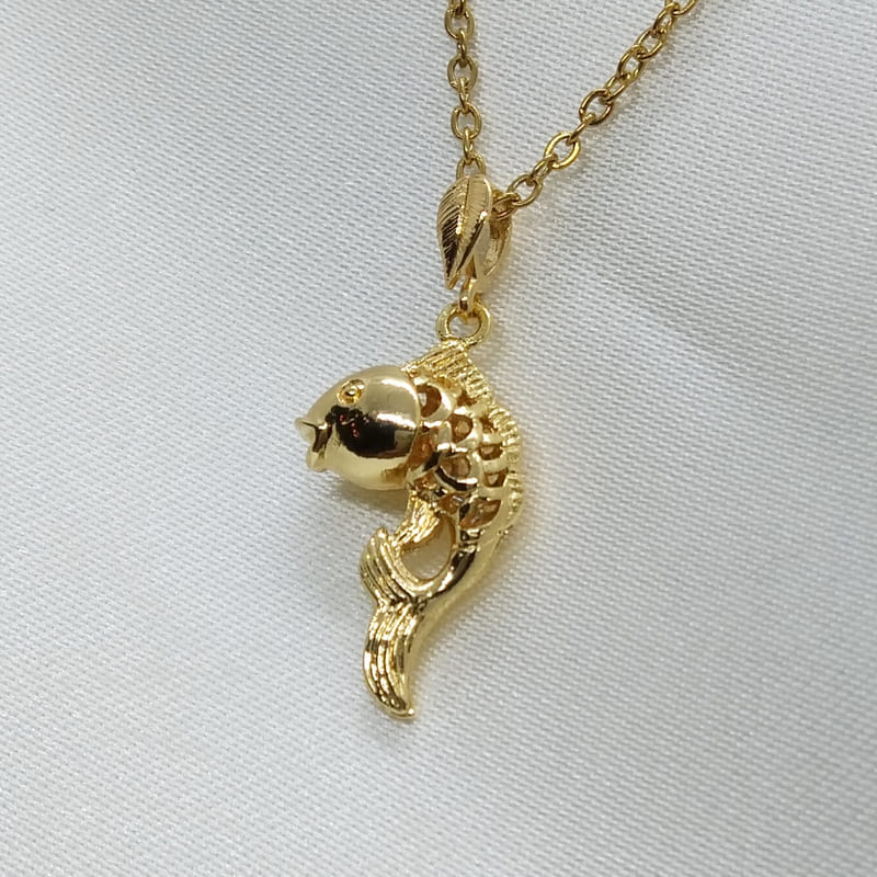 Подвеска золочёная рыбка Fairy Fish Necklace Gold