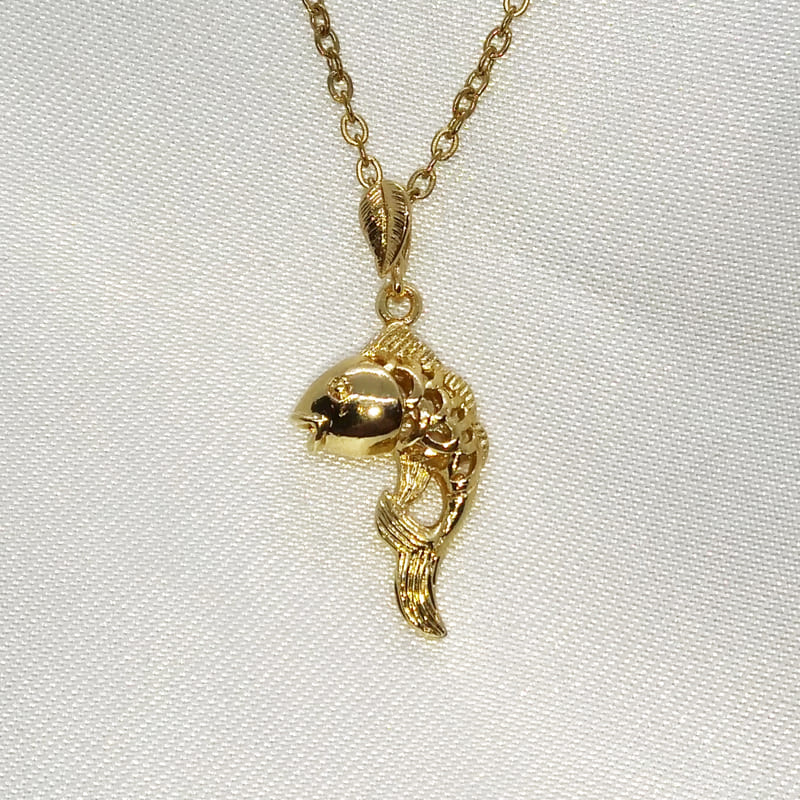 Подвеска золочёная рыбка Fairy Fish Necklace Gold