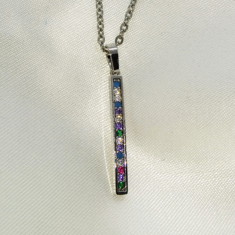 Подвеска серебряная Stick Crystals Necklace Silver