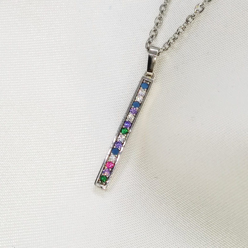 Подвеска серебряная Stick Crystals Necklace Silver