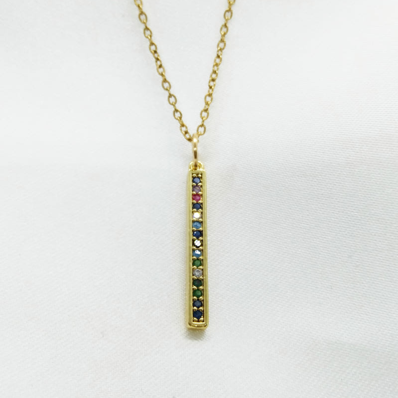 Подвеска золочёная с кристаллами Stick Crystals Necklace Gold