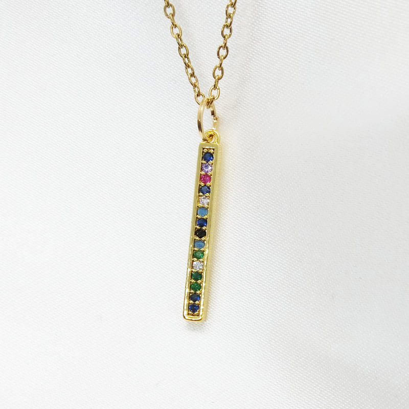 Подвеска золочёная с кристаллами Stick Crystals Necklace Gold