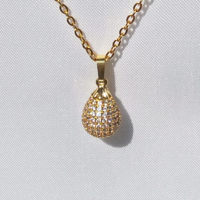 Подвеска золочёная с кристаллами Crystal Drop Necklace Gold