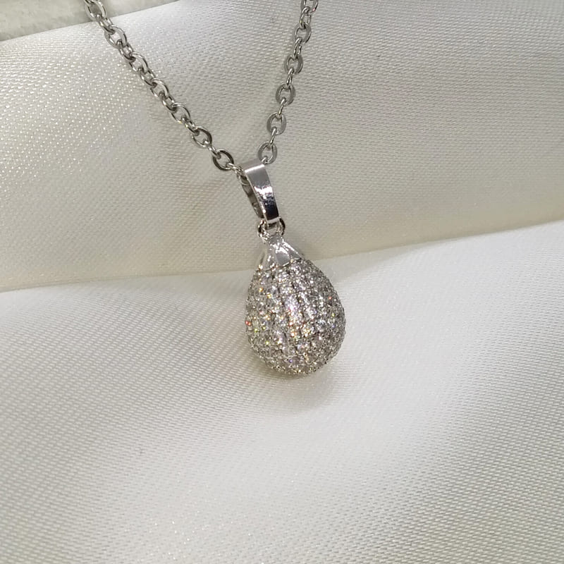 Подвеска серебряная с кристаллами Crystal Drop Necklace Silver