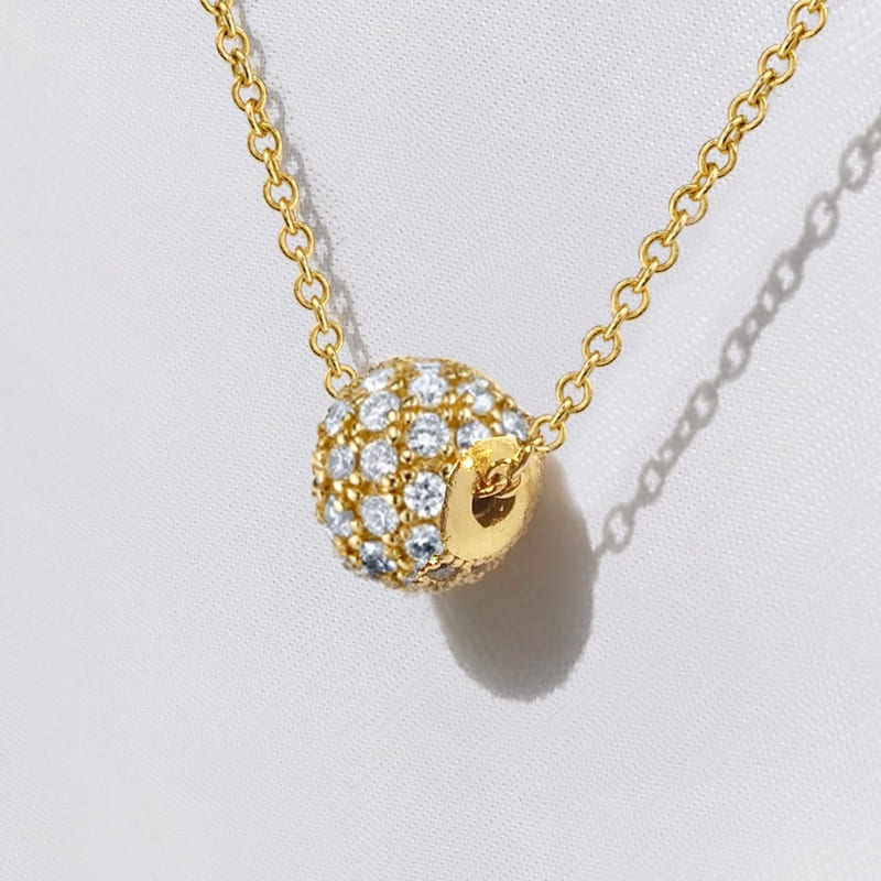 Подвеска золочёная с кристаллами Crystal Ball Necklace Gold