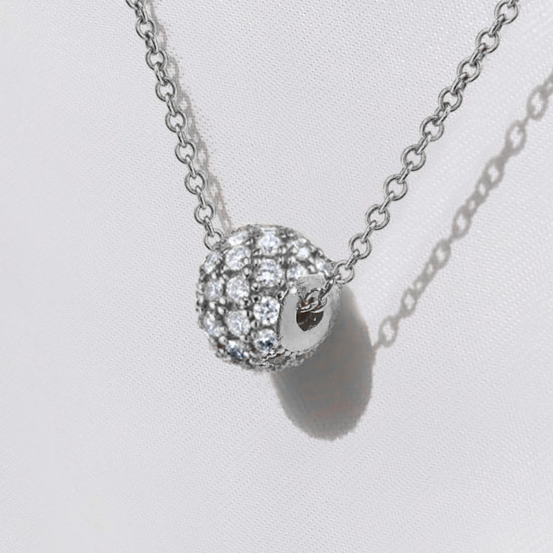 Подвеска серебряная с кристаллами Crystal Ball Necklace Silver