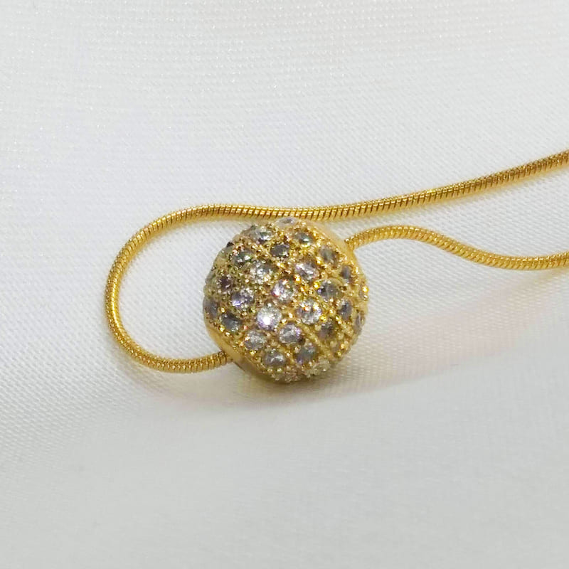 Подвеска золочёная с кристаллами Crystal Ball Necklace Snake Gold