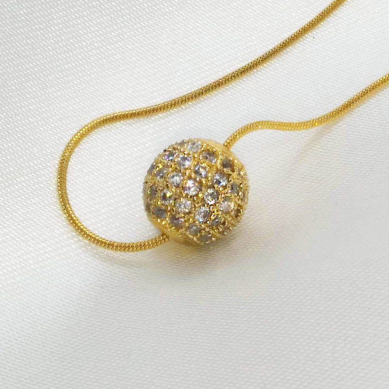 Подвеска золочёная с кристаллами Crystal Ball Necklace Snake Gold