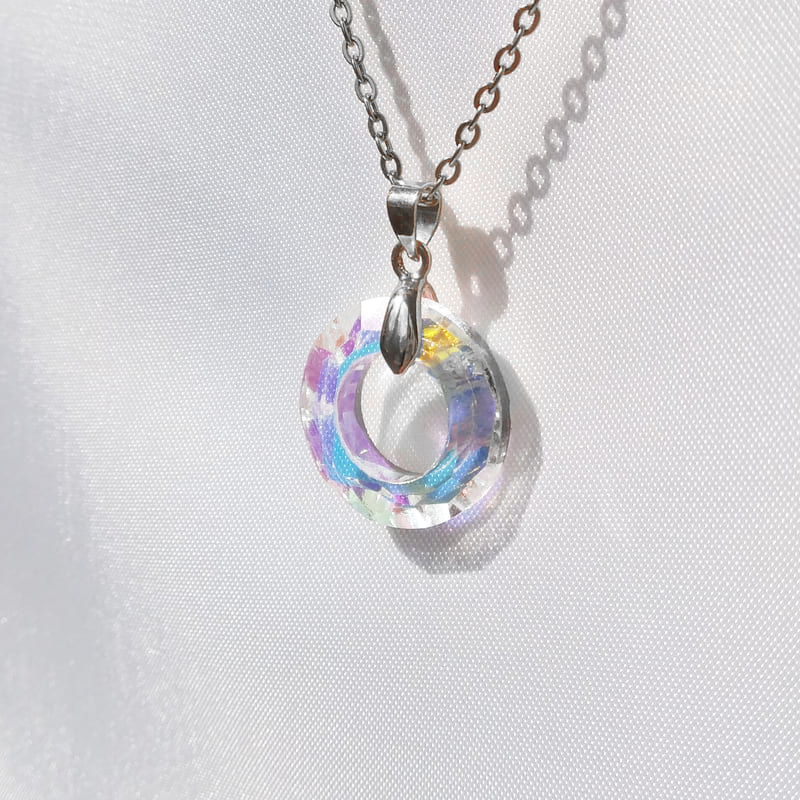 Подвеска серебряная с кристаллом Bagel Crystal Necklace Silver