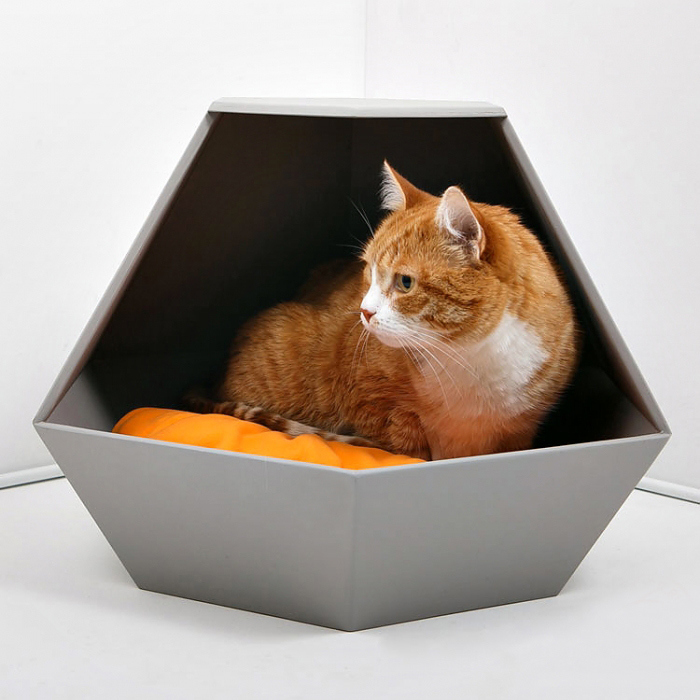 Домик для кошки напольный с лежанкой из флиса (арт. 30449040)