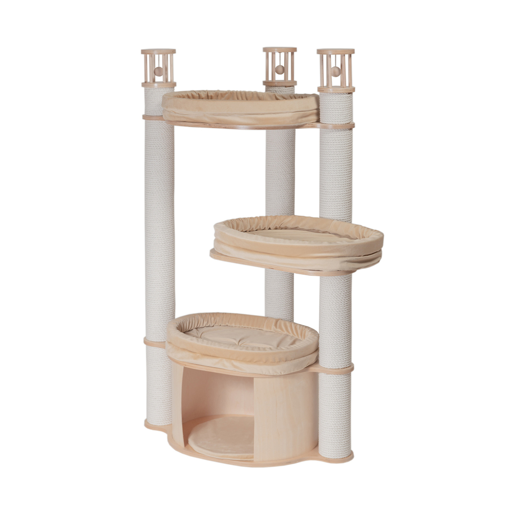 Комплекс с домиком и лежанками для кошки 138 см