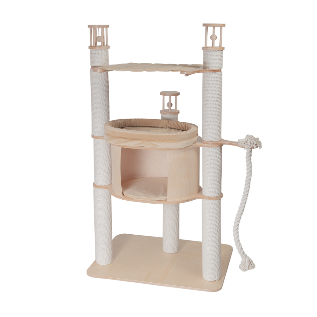 Игровой комплекс кошачий с гамаком и высоким домиком 148 см