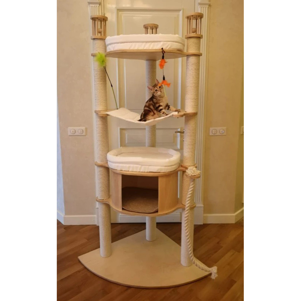 Комплекс напольный для кошек с гамаком и лежаком 189 см