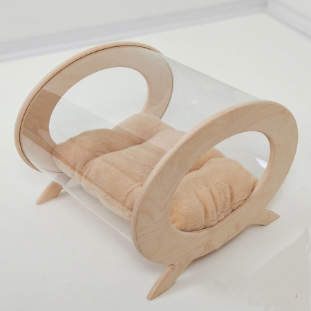 Прозрачный напольный домик-лежанка для кошки (арт. 320)