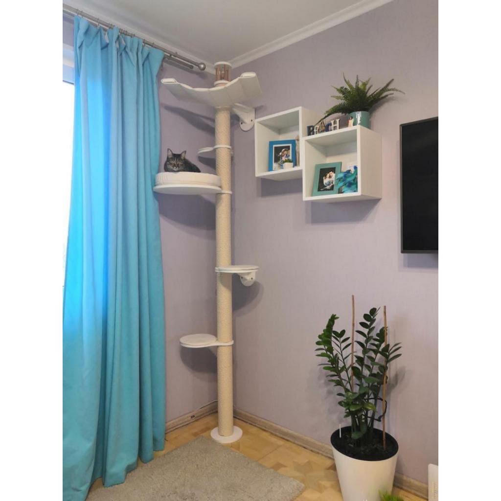 Когтеточка - настенная. Крепление к стене под потолок для кошки (230 см)