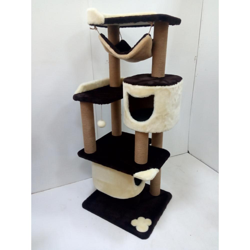 Игровой комплекс с двумя домиками, лежанками и гамаком 157 см (арт. 0015)