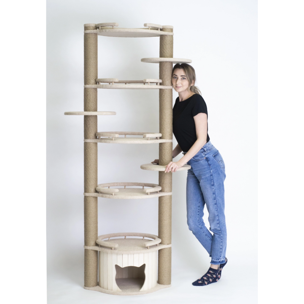 Супер высокий 2х метровый игровой комплекс для большого количества кошек (арт. Teddy)