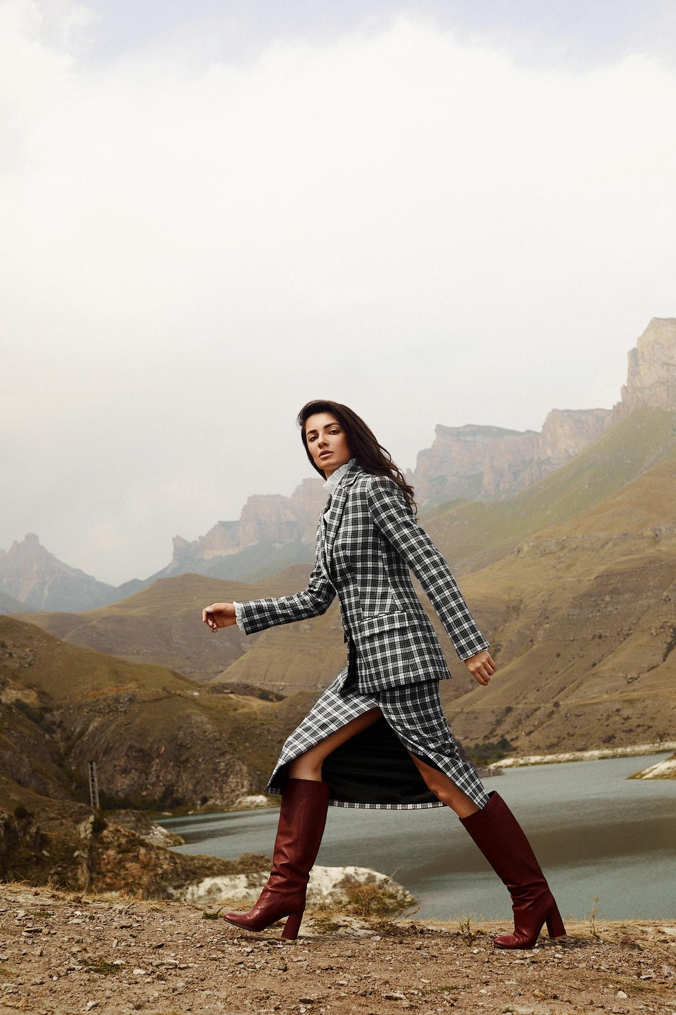 Юбка миди в клетку