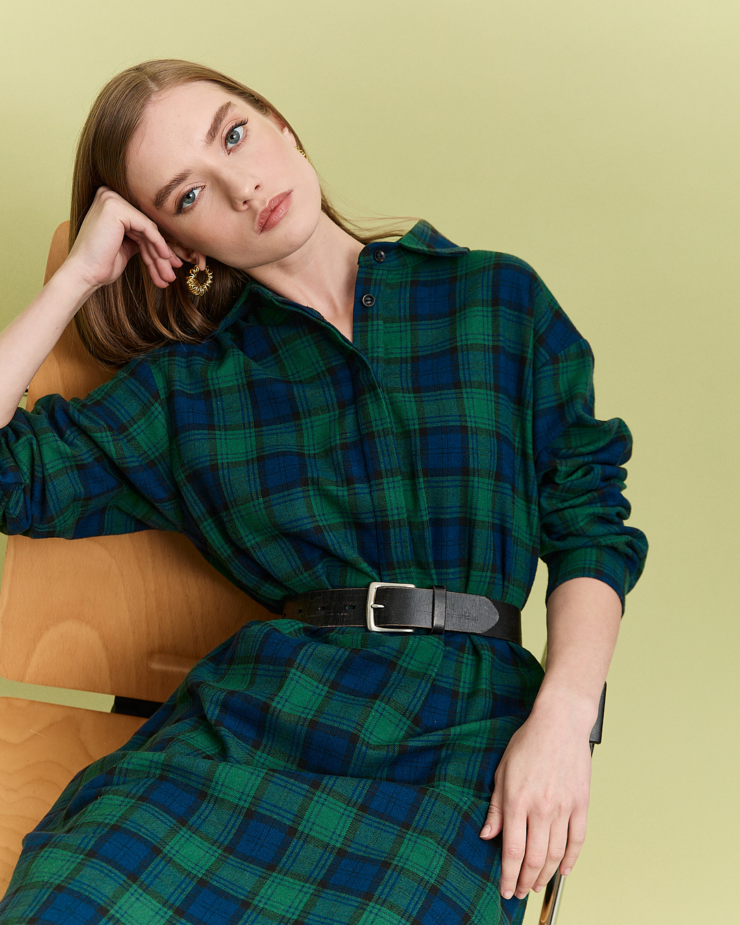 Платье-рубашка в клетку