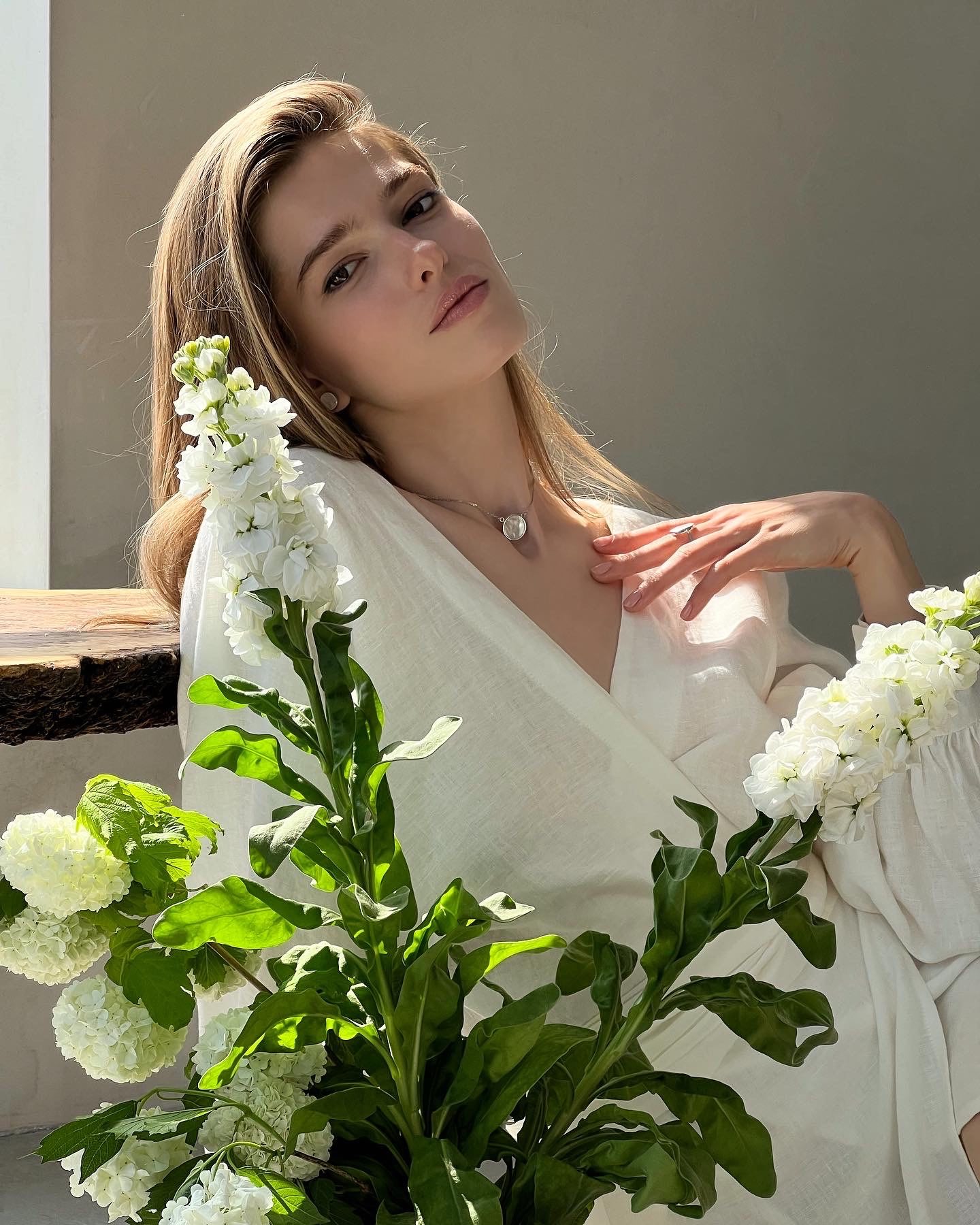 колье с перламутром 15 mm