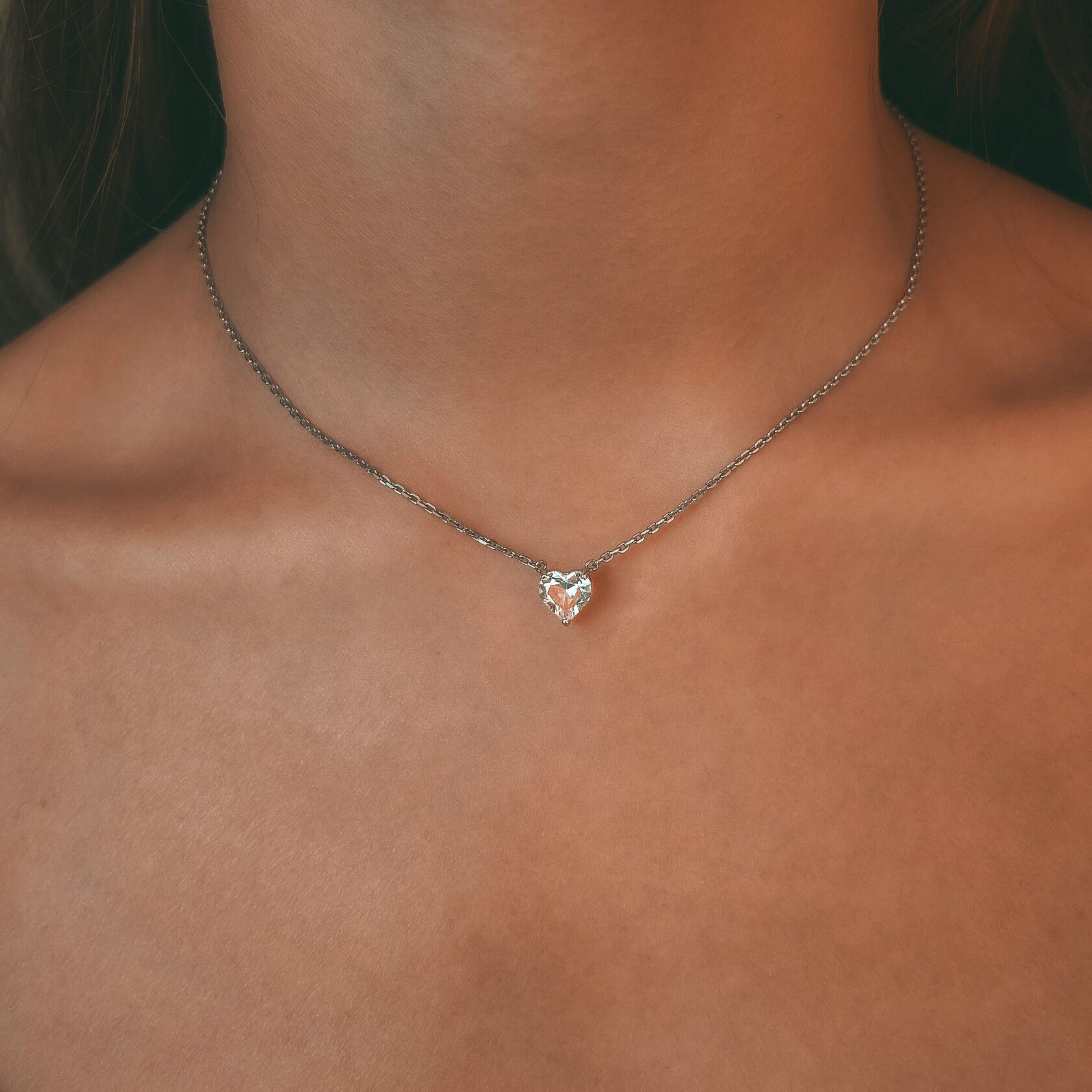 подвеска "сердце" с горным хрусталем