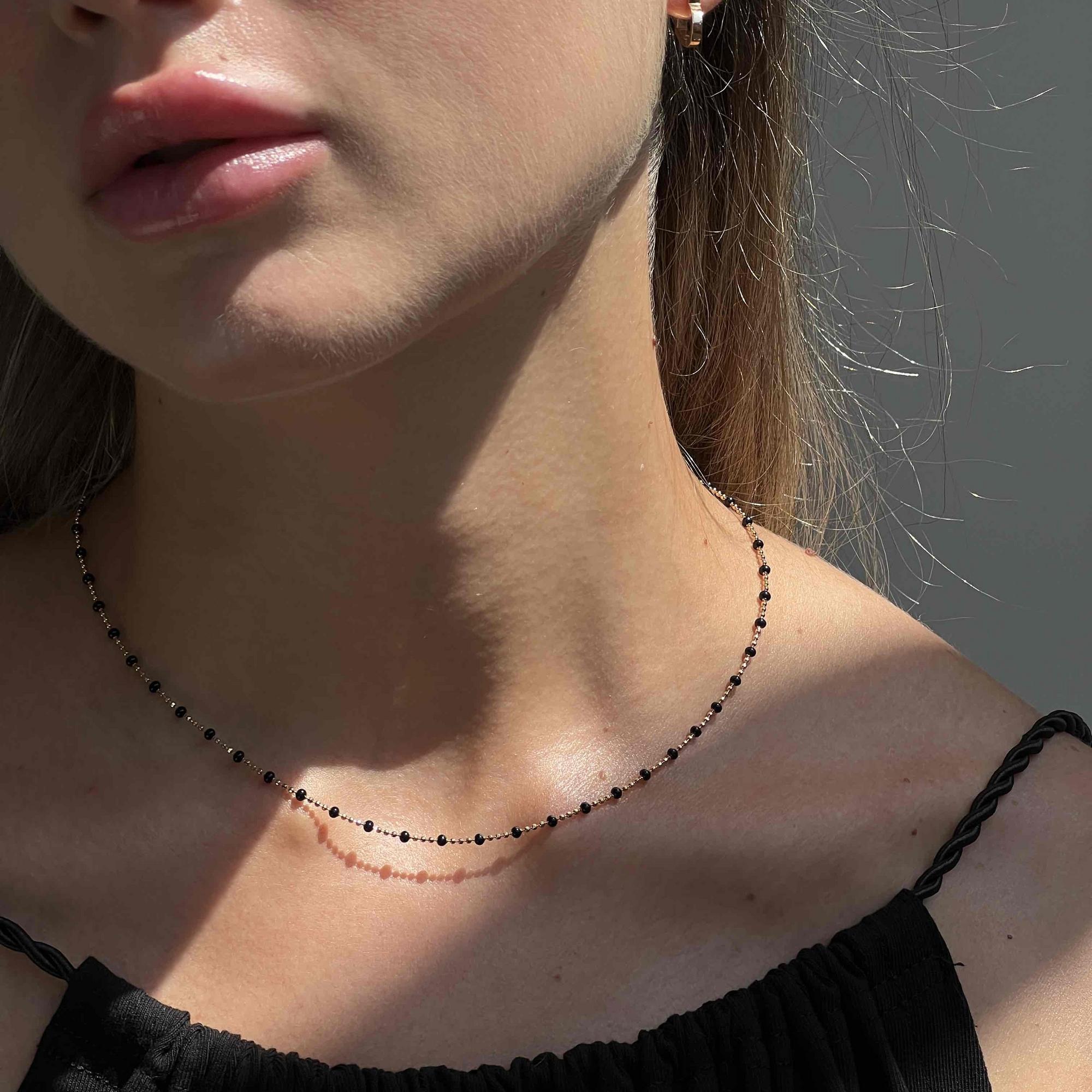 цепочка с черной эмалью