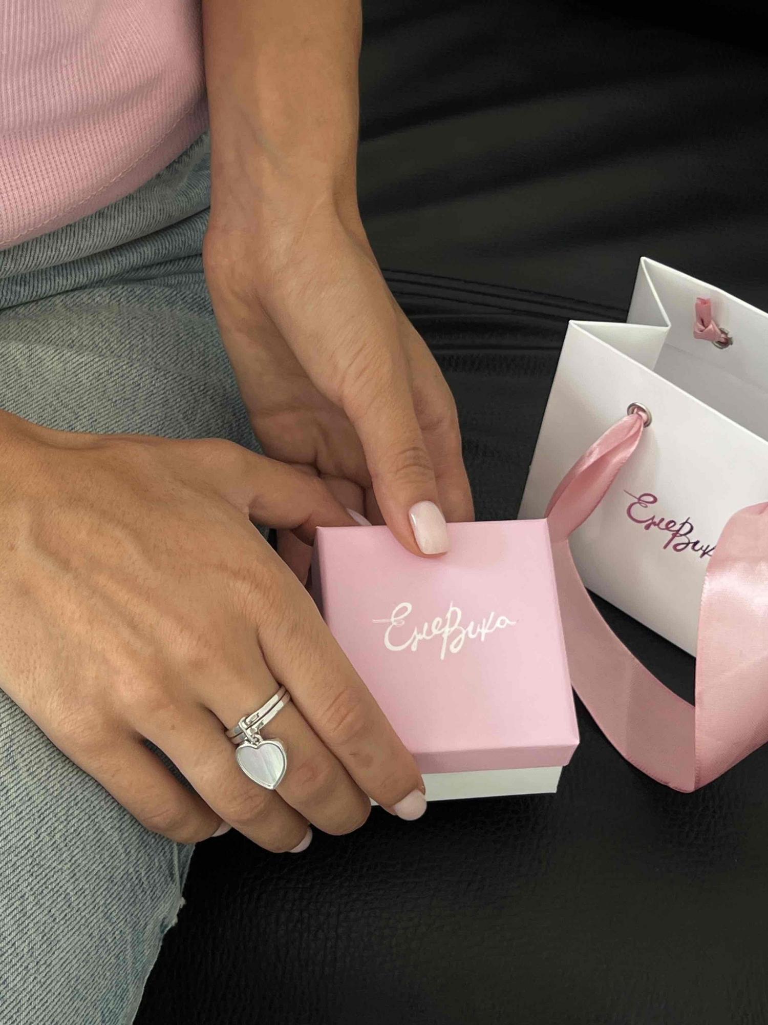 кольцо Сердце с перламутром