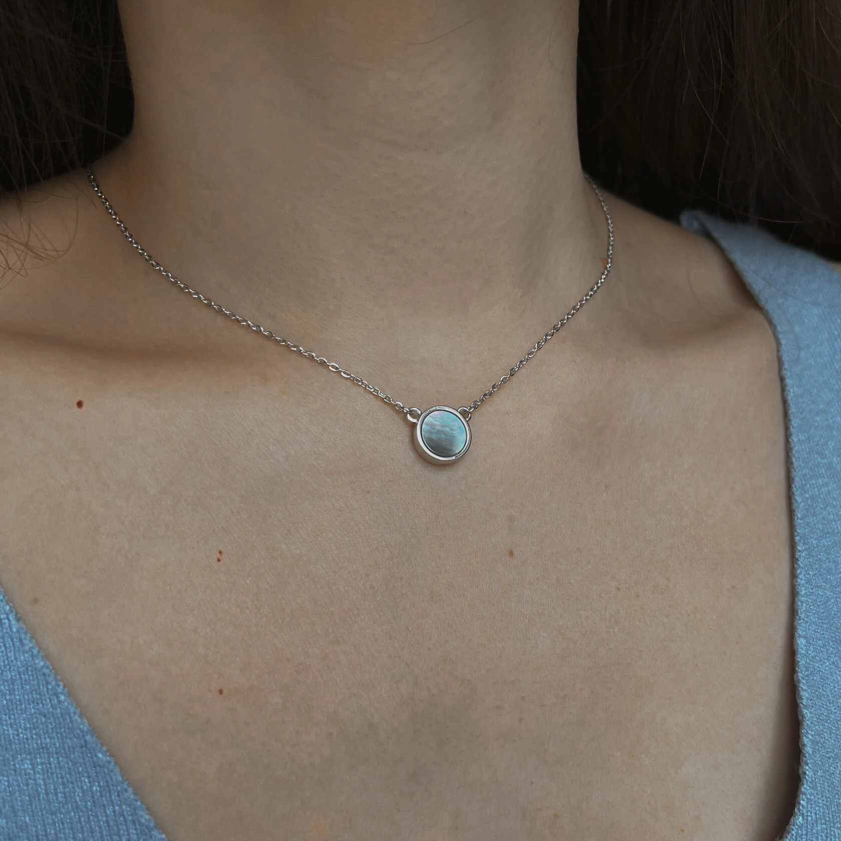 колье с черным перламутром